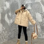 کاپشن پافری چرم کد 340715