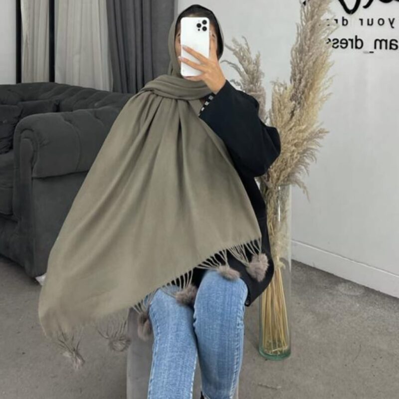 شال توپ توپی ساده کد 260165 - Image 7