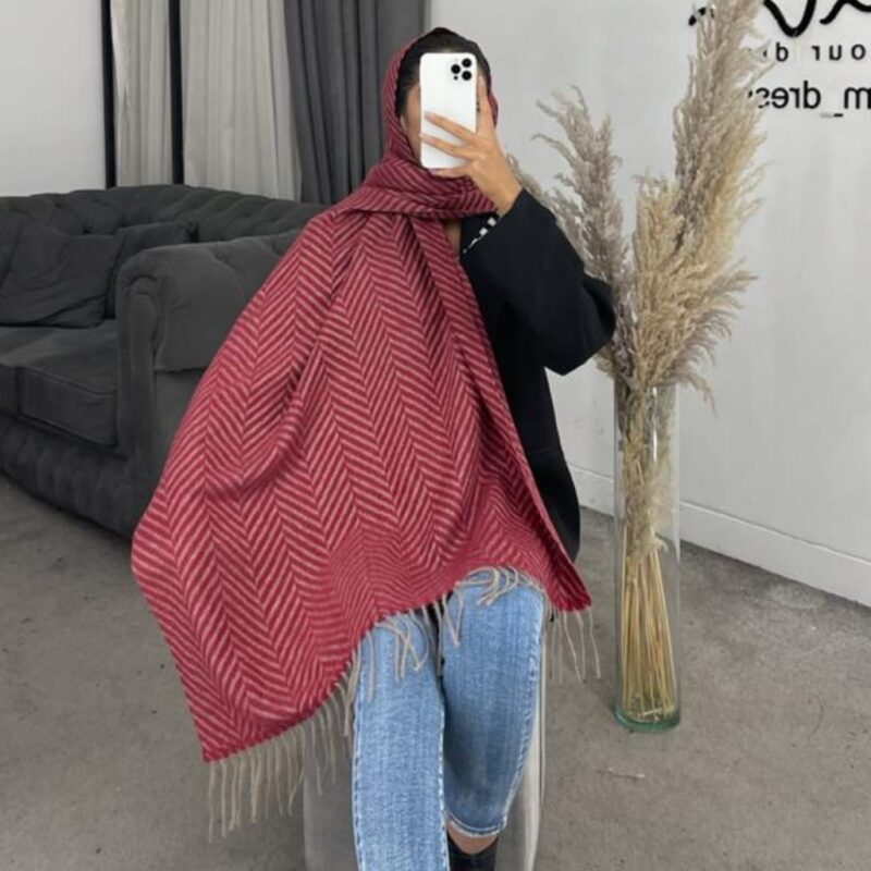 شال پاییزه راه راه کد 260176 - Image 8