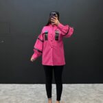 مانتو کوتاه تکه چرم کد 200141