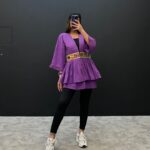 مانتو کمر گلدوزی کد 200146