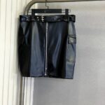 دامن چرم کمربندی کد 240034