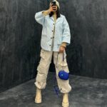 شومیز کتان کد 141088